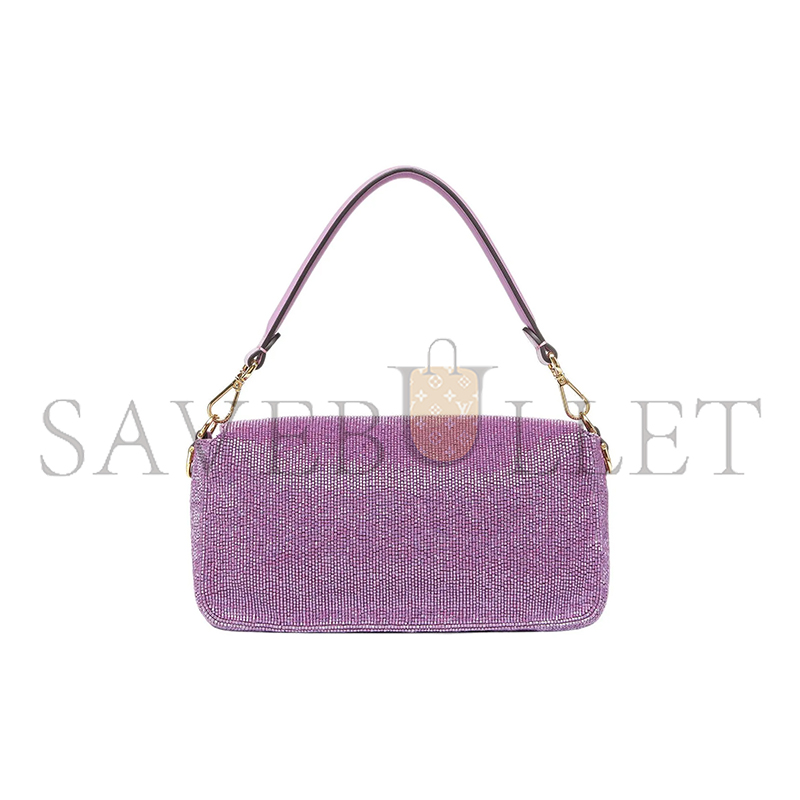 FENDI BEADED BAGUETTE PURPLE SHOULDER BAG 8BR600AM2LF1JCO (27*15*6m)